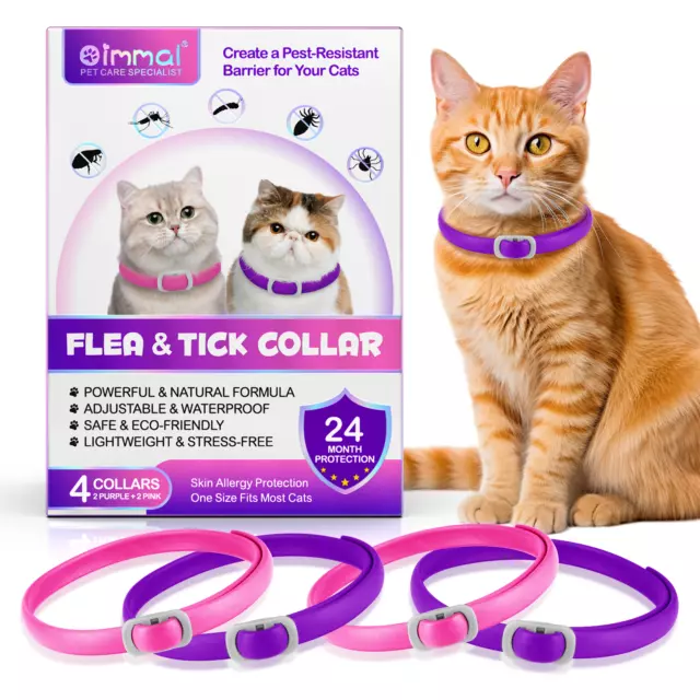 24 Month Protection Pet Cat Kitty Adjustable Anti Flea and Tick Collar for Cats