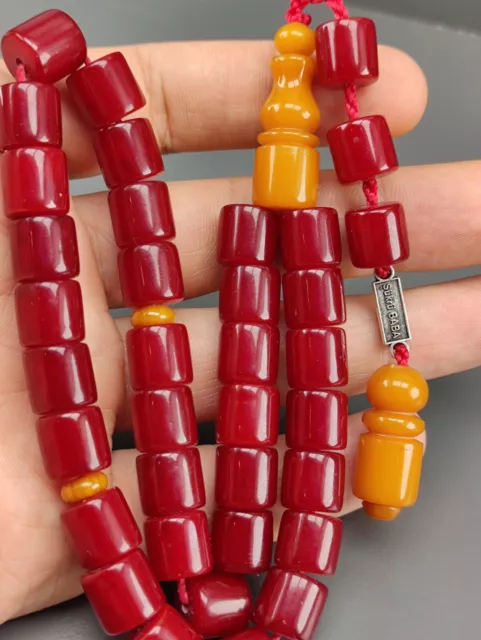 Faturan Amber Rosary, Bakelite Rosary 33 Islamic Rosary, Misbaha, Tasbih, Tasbeh