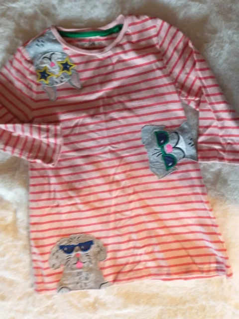 mini boden girls 7-8  Cats & Dogs Long Sleeve Striped Dress