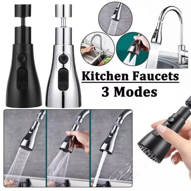 Kitchen Sink Sprayer Head Nozzle Faucet Water Tap Aerator Universal 3 Mode 360° 3