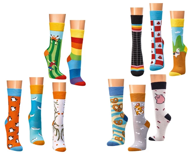 1 PAAR MOTIV Socken Bio 75% Baumwolle Lustig Geschenk Unisex Bunt Strümpfe EUR 5,99 - DE