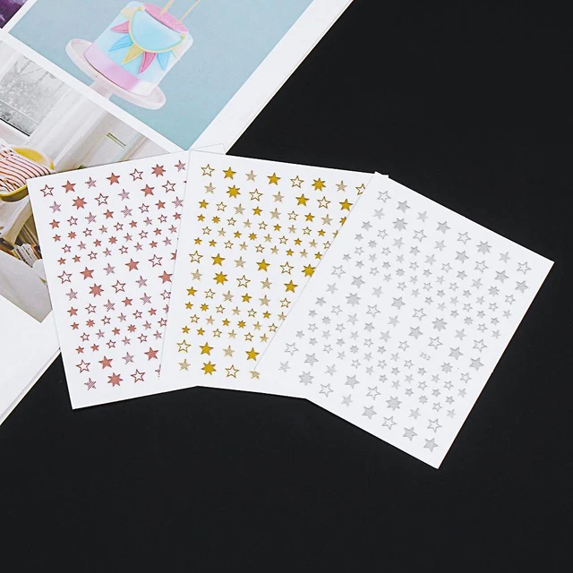 Géométrie Jolies étoiles. Or / argent / or rose Autocollants pour ongles