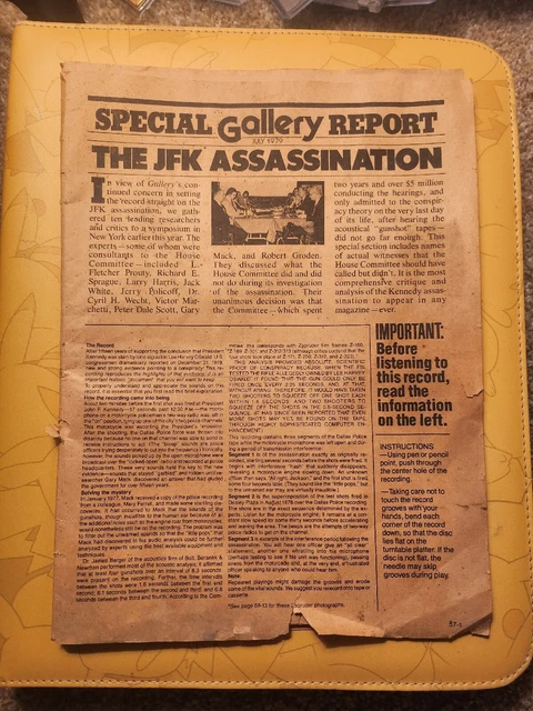 Special Gallery Report JFK Assassination JULY 1979
