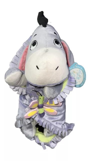 Disney Parks Babies Baby Eeyore Plush Doll In Swaddle Blanket HTF Pooh Toy NWT