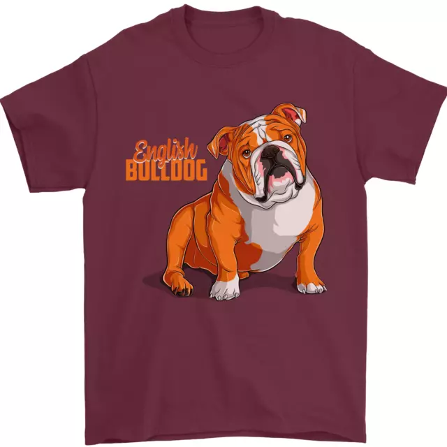 An English Bulldog Dog Illustration Mens T-Shirt 100% Cotton 3