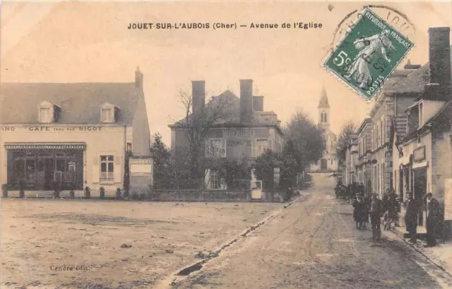 Cpa 18 Jouet Sur L'aubois Avenue De L'eglise