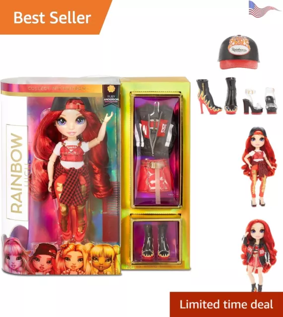 Red Fashion Doll - Articulated & Posable - Flexible - Mix & Match Outfits