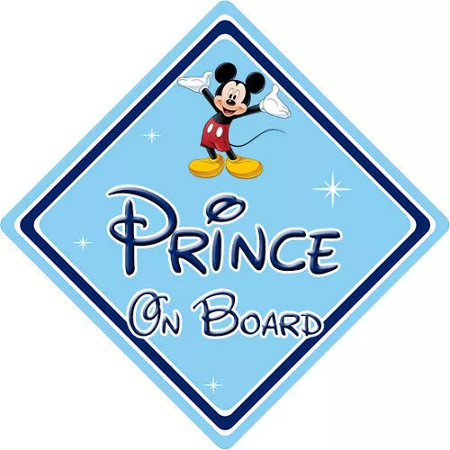 Baby On Board Car Sign - Disney Prince On Board - Mickey Mouse