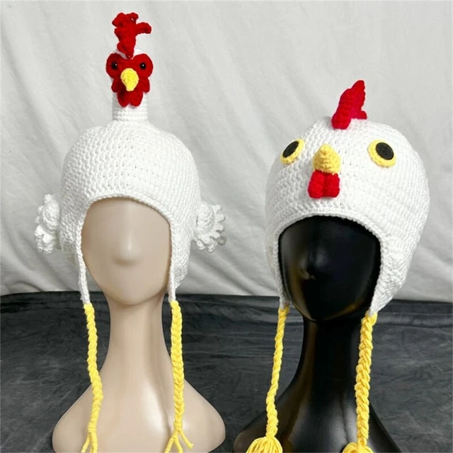 PARTY TURKEY HAT Novelty Knitted Hat 3D Chicken Hat for Thanksgiving