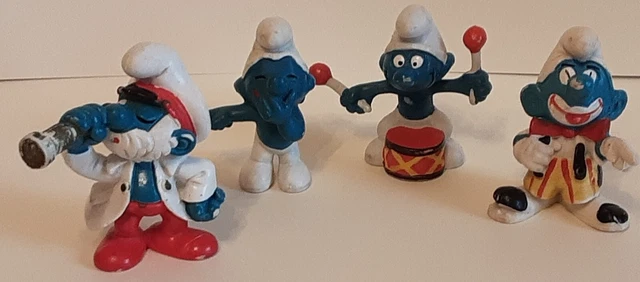 Lot De 3 Voitures Joustra & Burago Schtroumpfs - Vintage Années 80 - Occasion