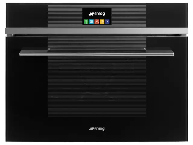 SMEG Kompakt-Dampfbackofen avec Grill Verre Noir 40L Linea Design SF4104VCN