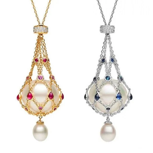 Collana con pietra preziosa ametista a forma di pera, argento