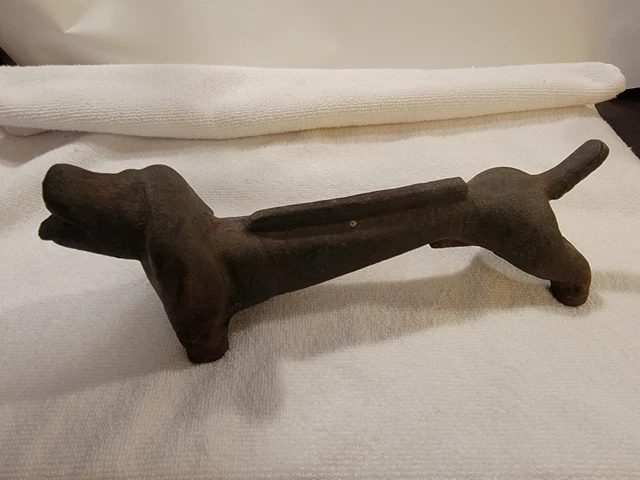 Vintage Solid Cast Iron Dachshund Dog Boot Scraper-Weenie Dog Door Stop