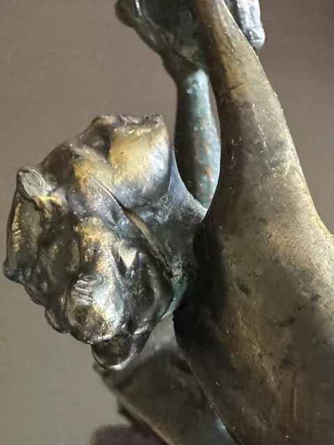 Armor Bronze Nude Woman Lady Olympics Art Deco Statue Sculpture Book