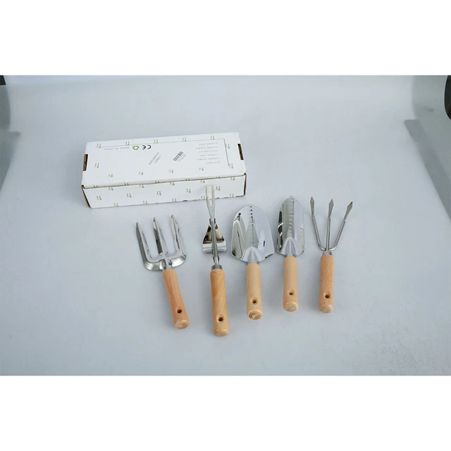 5Pcs Garden Tools Set Miniature Planting Tool with Wood Handle Portable tuzhr❰