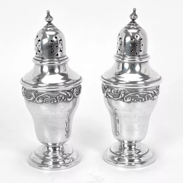 Rose And Scroll by Gorham Sterling Silver Salt Pepper Shakers