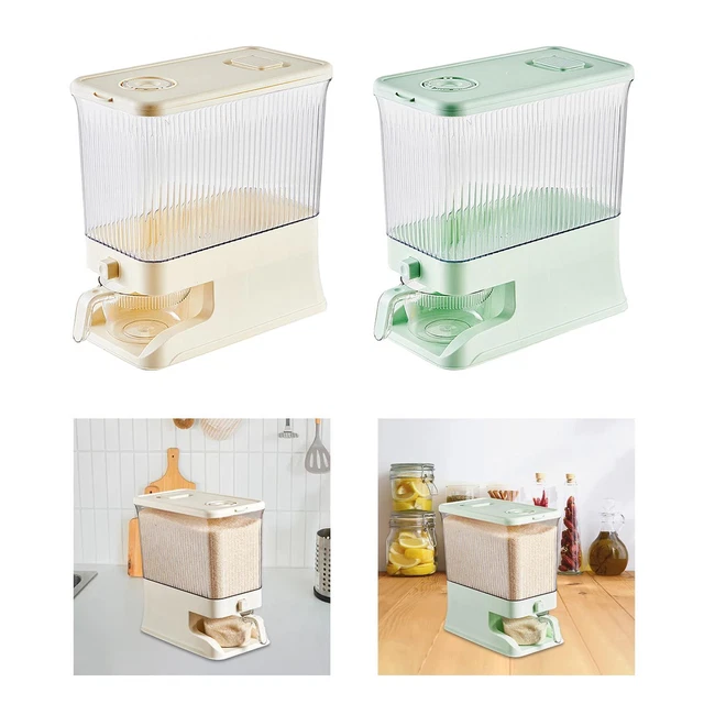 NIZEAMI Distributeur Riz Automatique 10 Kg – Conteneur Étanché Avec Tasse Doseuse – Stockage Cuisine Fraîcheur & Organisation
