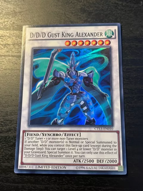 D/D/D Gust King Alexander Limited Edition CT13-EN010 super seltene YuGiOh-Karte