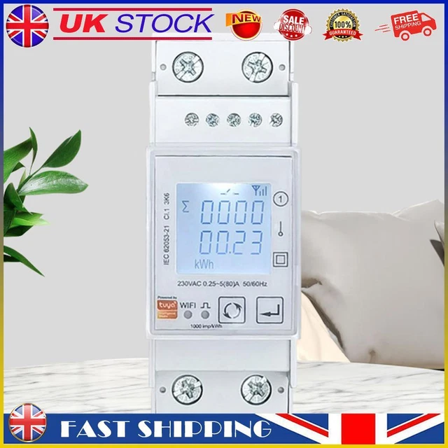 ENERGY METER SINGLE Phase KWh Meter Tuya WiFi/ZigBee 80A Works With