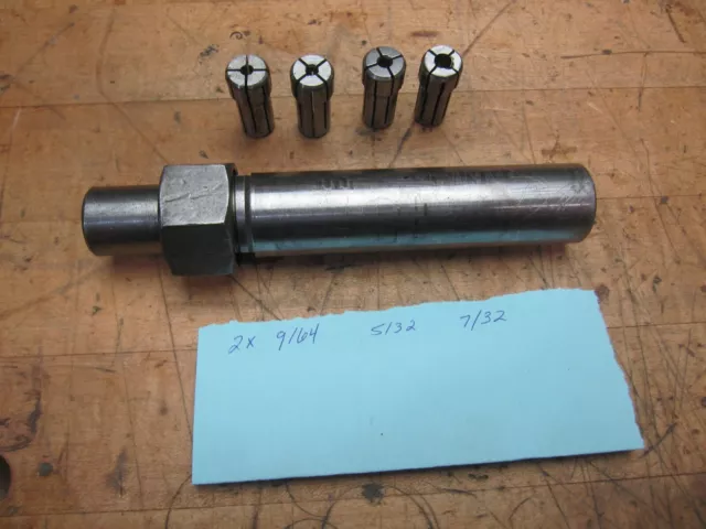 Kennametal extended nose DA200 collet chuck 1" shank + 3 different size collets