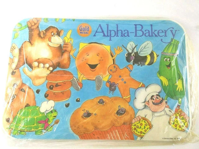 Lot Of 2 Gold Medal Alpha-Baker 1988 Placemats Plastic Children