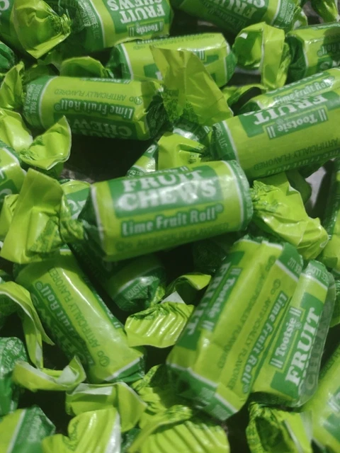 One (1) Pound Lime Tootsie Roll Chews Fruit Chews Candy Free Shipping