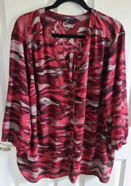 NYDJ Plus Size Blouse 2X Red