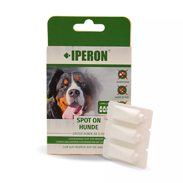 IPERON® SPOT-ON Flohschutz für große Hunde 2 x 3 x 3 ml Tropfen Zecken Abwehr