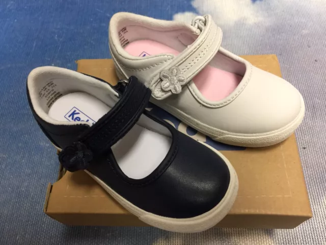 Keds Kids Ella Hook & Loop Leather Mary Janes Sneaker Toddler Size 5.5 to 11