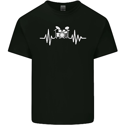 DRUM KIT Pulse ECG DRUM batterista Da Uomo Cotone T-Shirt Tee Top