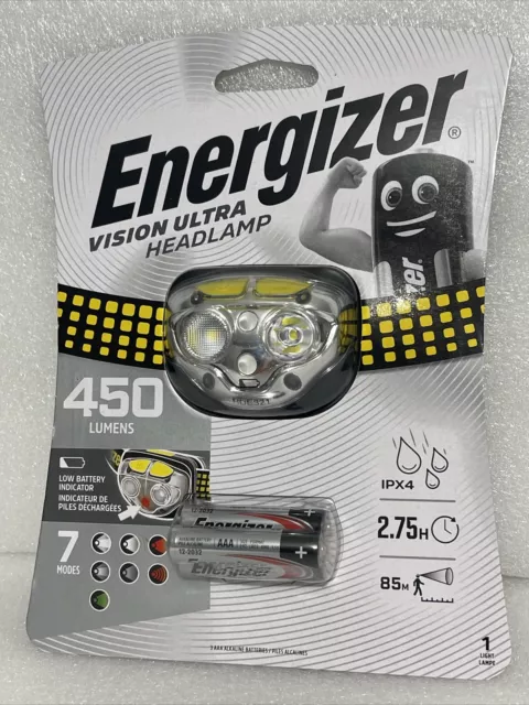 LAMPE FRONTALE LED Energizer Vision Ultra à pile(s) noir, jaune EUR 22,22 -  PicClick FR