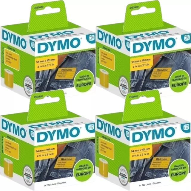 NEW 4x Dymo 99014 Yellow 2133400 Labelwriter Shipping Labels 54x101mm