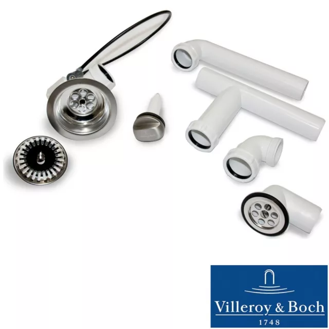 Villeroy & Boch Chrome Kitchen Sink Pop-up Basket Strainer Waste Kit 8215 00 61