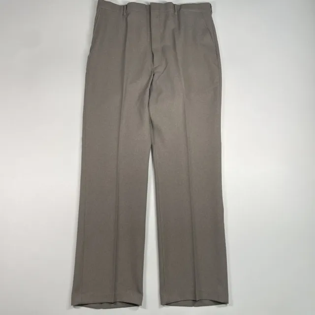 Vintage Sears Pants Mens 38x32 Gray Flexslax Trousers Perma Prest MEASURES 36x31