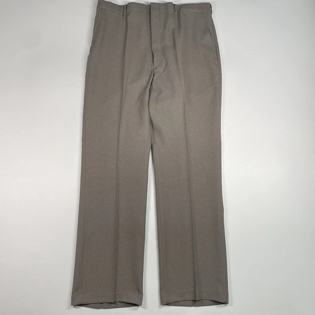 Vintage Sears Pants Mens 38x32 Gray Flexslax Trousers Perma Prest MEASURES 36x31