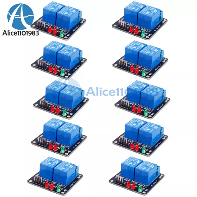 1-10PCS DC 5V Indicator Light LED 2Channel Relay Module Arduino ARM PIC AVR DSP