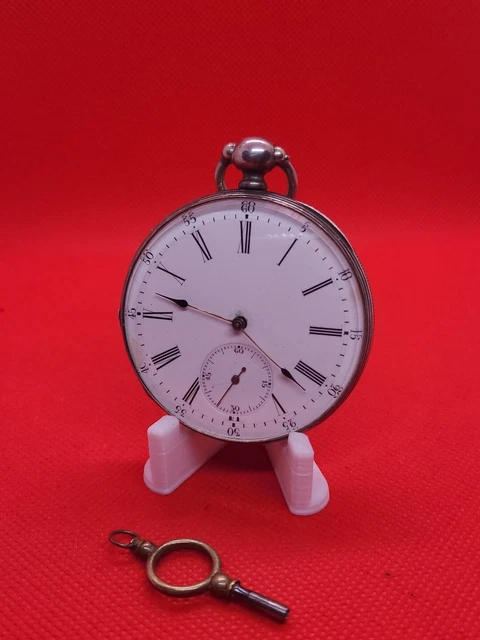 Montre Gousset Mécanique Printa Art Déco – Argent Massif 48mm – France 1920-1929