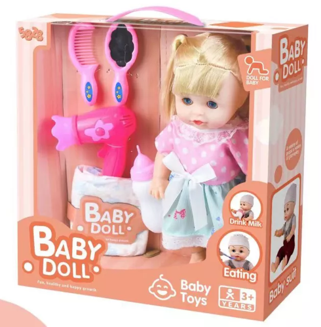 12& LIFELIKE INTERACTIVE Large Soft Baby Doll Girls Boys Toy with ...