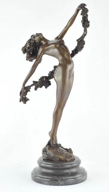 Estatua Bailarín Sexy Art Deco Estilo Art Nouveau Estilo Bronce sólido Firmado 2