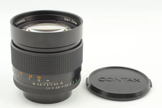 [ EXC+ 5] Contax Carl Zeiss Planar 85mm f1.4 T AEG Lente Tapa / Y De Japón