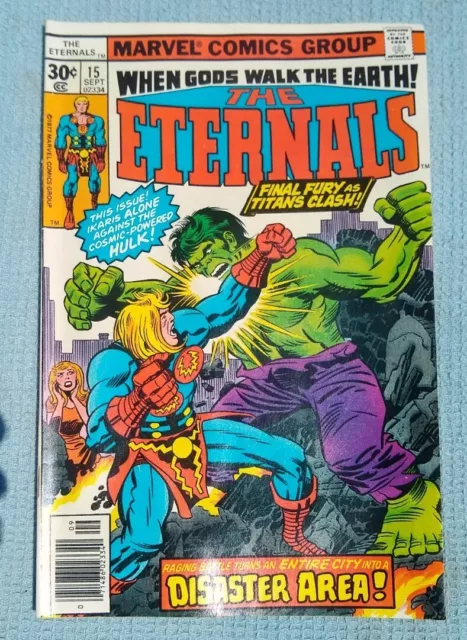 Vintage Marvel Comics The Eternals No. 15 September 1977 Comic Book