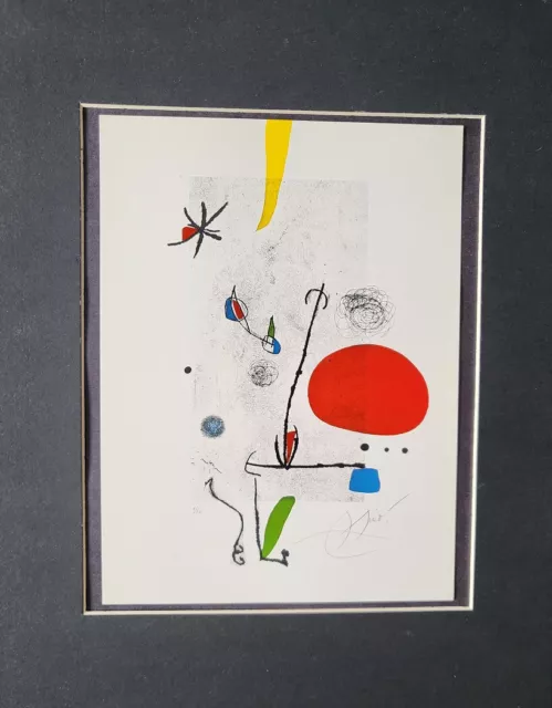 Joan Miro "Le Pese-Mouche" (Fly Scale) Matted offset Lithograph Limited Ed. 1991