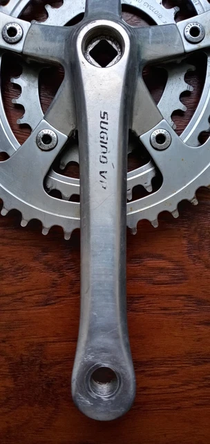 Manivelles Vélo Vintage Sugino VL Grises 170 Mm 130 BCD, Double Plateau, Japon