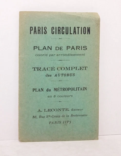 COLLECTIF - Paris Circulation - Plan de Paris colorié par arrondissement. - No