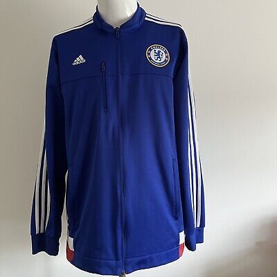 Chelsea FC Adidas Men's Football Anthem Training Jacket Top Blue 2015/16 Size XL