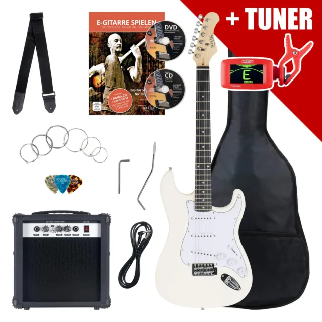 E-Gitarre Komplett Set Verstärker Amplifier Stimmgerät Tuner Gigbag Tasche Gurt