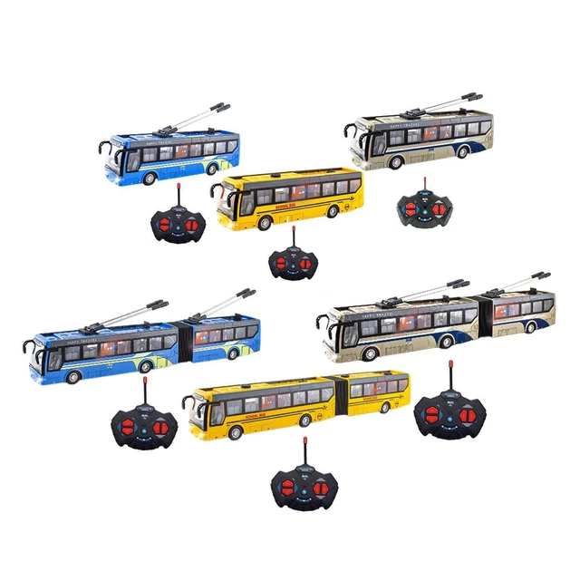 Bus Scolaire RC – Télécommande 2,4 GHz, Rechargeable, Tout-terrain, Pour Enfant (bleu/jaune)
