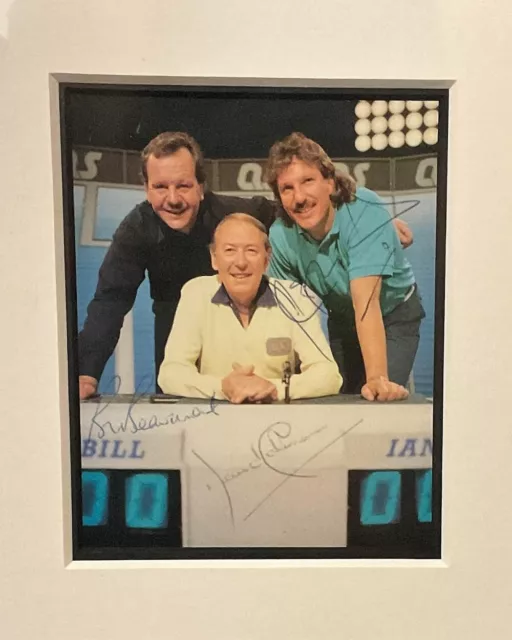 A Question of Sport Signed Photo by Bill Beaumont Ian Botham and David Coleman