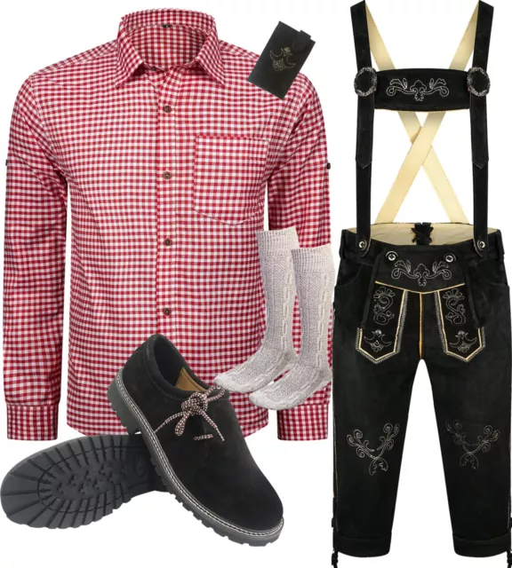 Homme Ensemble Folk Costumes Lot Bavarois Pantalon 6tlg Chemise Baskets SLHRH01