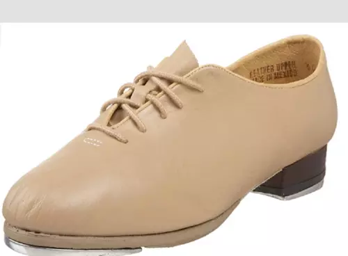 Dance  Shoes Leo's 5026 Caramel 9.5 Tap Oxford Broadway Leather Lace Up Full Sol